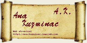 Ana Kuzminac vizit kartica